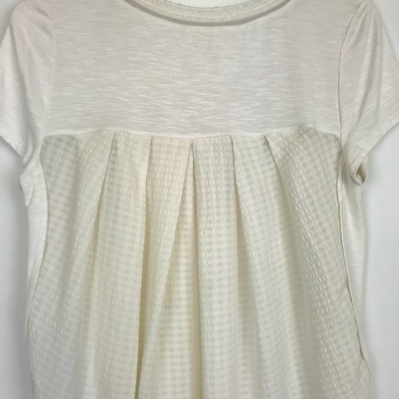 ✨ Anthropologie Deletta Cream Ruched Back Top/Tee - Picture 6 of 8